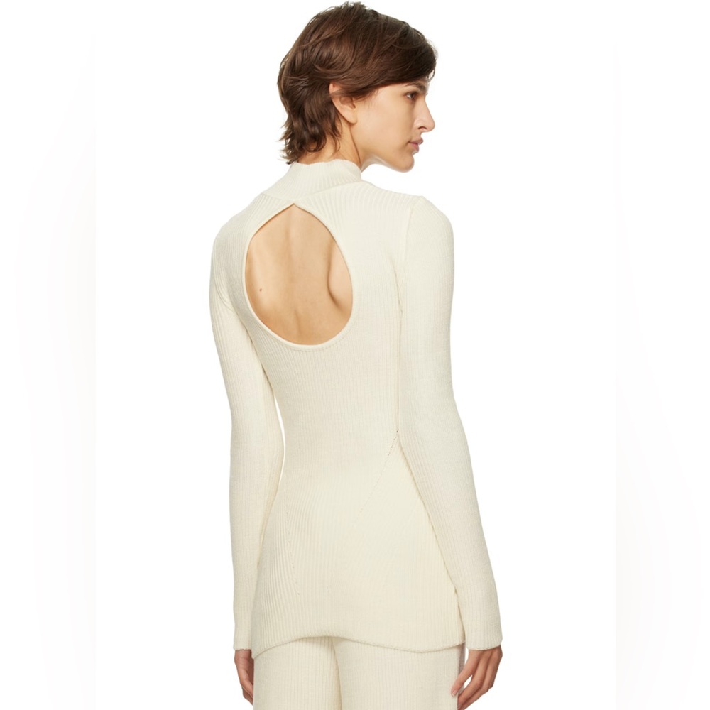 NORBA Off-White Cutout Turtleneck